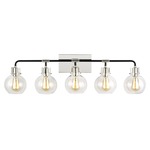 Clara Bathroom Vanity Light - Polished Nickel / Clear Seeded