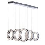 Charm Linear Pendant - Polished Chrome / Crystal