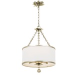 Broche Drum Chandelier - Antique Silver / White