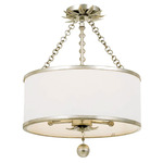Broche Convertible Ceiling Light - Antique Silver / White