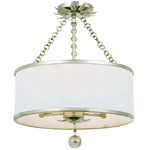 Broche Convertible Ceiling Light - Antique Silver / White