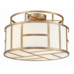 Danielson Semi Flush Ceiling Light - Vibrant Gold / White