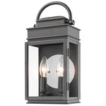 Fulton Two Light Outdoor Wall Light - Black / Clear