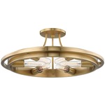 Chambers Semi Flush Ceiling Light - Aged Brass