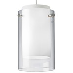 Echo Mini Freejack Pendant - Satin Nickel / Clear