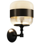 Futura Wall Sconce - Matte Black / Amber / Antique Brass