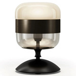 Futura Table Lamp - Matte Black / Amber / Antique Brass