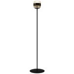 Futura Floor Lamp - Matte Black / Amber / Antique Brass