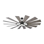 Prairie Indoor / Outdoor Ceiling Fan with Light - Aged Pewter / Distressed Grey Weathered Oak