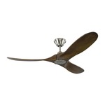 Maverick Indoor / Outdoor Ceiling Fan - Brushed Steel / Walnut