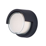Eyebrow Round Outdoor Wall Light - Black / Frosted
