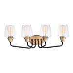 Goblet Bathroom Vanity Light - Antique Brass / Clear