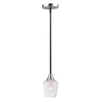 Goblet Mini Pendant - Black / Satin Nickel / Clear