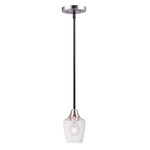 Goblet Mini Pendant - Black/Satin Nickel / Clear