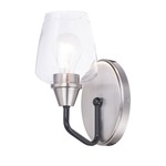 Goblet Wall Light - Satin Nickel / Clear