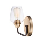 Goblet Wall Light - Antique Brass / Clear