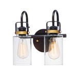 Magnolia Bathroom Vanity Light - Bronze / Clear