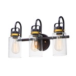 Magnolia Bathroom Vanity Light - Bronze / Clear