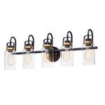 Magnolia Bathroom Vanity Light - Bronze / Clear