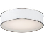 Prime Band Ceiling Light - Satin Nickel/ White Linen