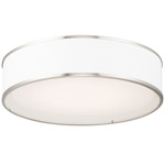 Prime Band Ceiling Light - Satin Nickel / White Linen