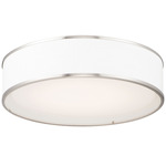 Prime Band Ceiling Light - Satin Nickel/ White Linen