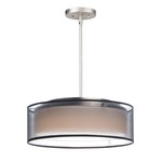 Prime Double Shade Pendant - Satin Nickel / Black