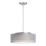 Prime Double Shade Pendant - Satin Nickel / White