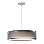 Prime Double Shade Pendant - Satin Nickel / Black