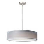 Prime Double Shade Pendant - Satin Nickel / White