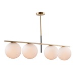 Vesper Linear Chandelier - Satin Brass / Satin White