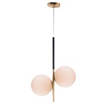 Vesper Double Pendant - Satin Brass / Satin White