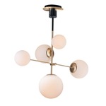 Vesper Chandelier - Satin Brass / Satin White