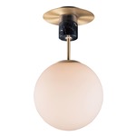 Vesper Semi Flush Ceiling Light - Satin Brass / Satin White