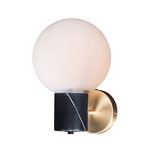 Vesper Marble Wall Sconce - Satin Brass / Satin White