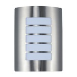 View Grate Outdoor Wall Sconce - Stainless Steel / White