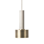 Disc Pendant - Light Grey Socket / Brass Shade