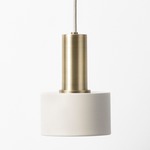 Disc Pendant - Brass Socket / Light Grey Shade