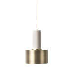 Disc Pendant - Light Grey Socket / Brass Shade