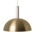 Dome Pendant - Light Grey Socket / Brass Shade