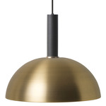 Dome Pendant - Black Socket / Brass Shade