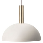 Dome Pendant - Brass Socket / Light Grey Shade