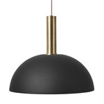 Dome Pendant - Brass Socket / Black Shade