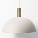 Dome Pendant - Brass Socket / Light Grey Shade