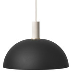Dome Pendant - Light Grey Socket / Black Shade
