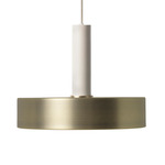 Record Pendant - Light Grey / Brass