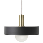 Record Pendant - Brass / Black