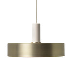 Record Pendant - Light Grey / Brass