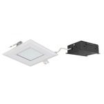 Ultra Thin 4IN SQ Color Changing Panel Downlight Trim - Matte White