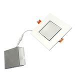 4IN Square Backlit Color Changing Adjustable Panel Trim - Matte White